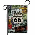 Patio Trasero 13 x 18.5 in. Route 66 Plates American USA Historic Vertical Garden Flag with Double-Sided PA4061118